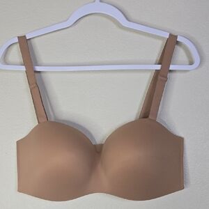 Soma Embliss Stay Put Tan Strapless Wire Free Bra Size 36DD